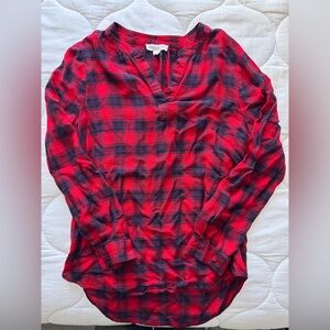 beachlunchlounge Red and Black Plaid Shirt